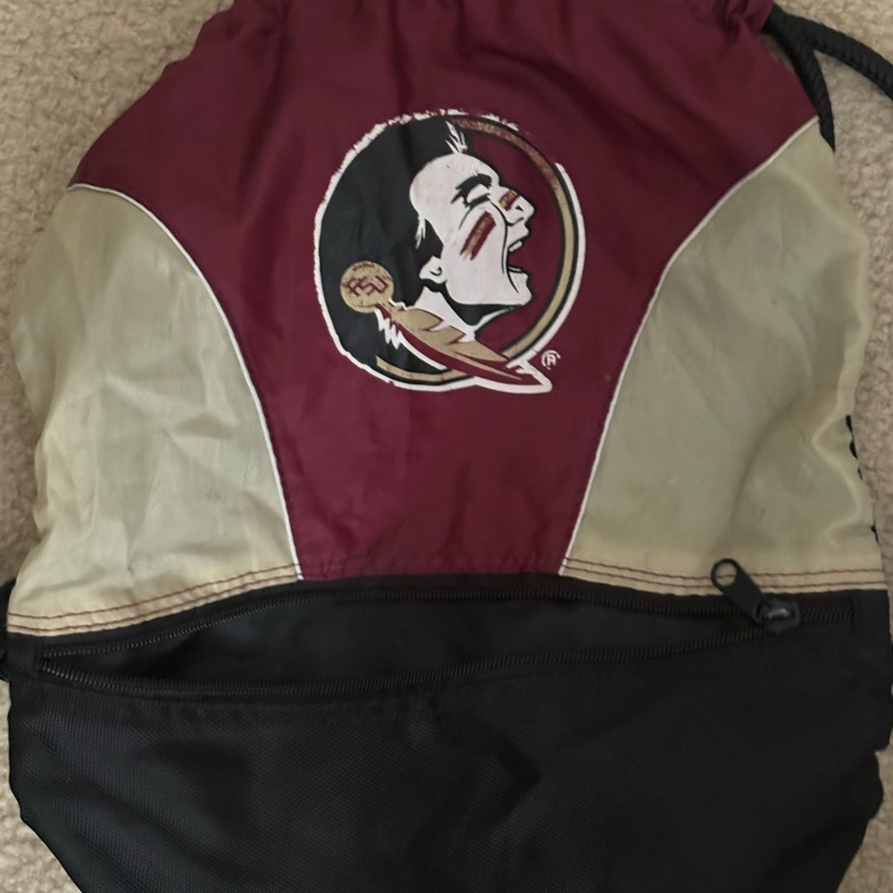 FSU-Maroon and Black Drawstring Bag